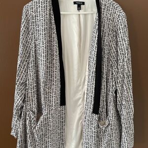 Torrid Black and White Patterned Blazer